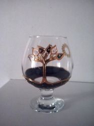 Pahare Lucrate manual,Modelul Copacul vietii Pahare Cognac Pahare nunta ,Botez sunt cadoul perfect